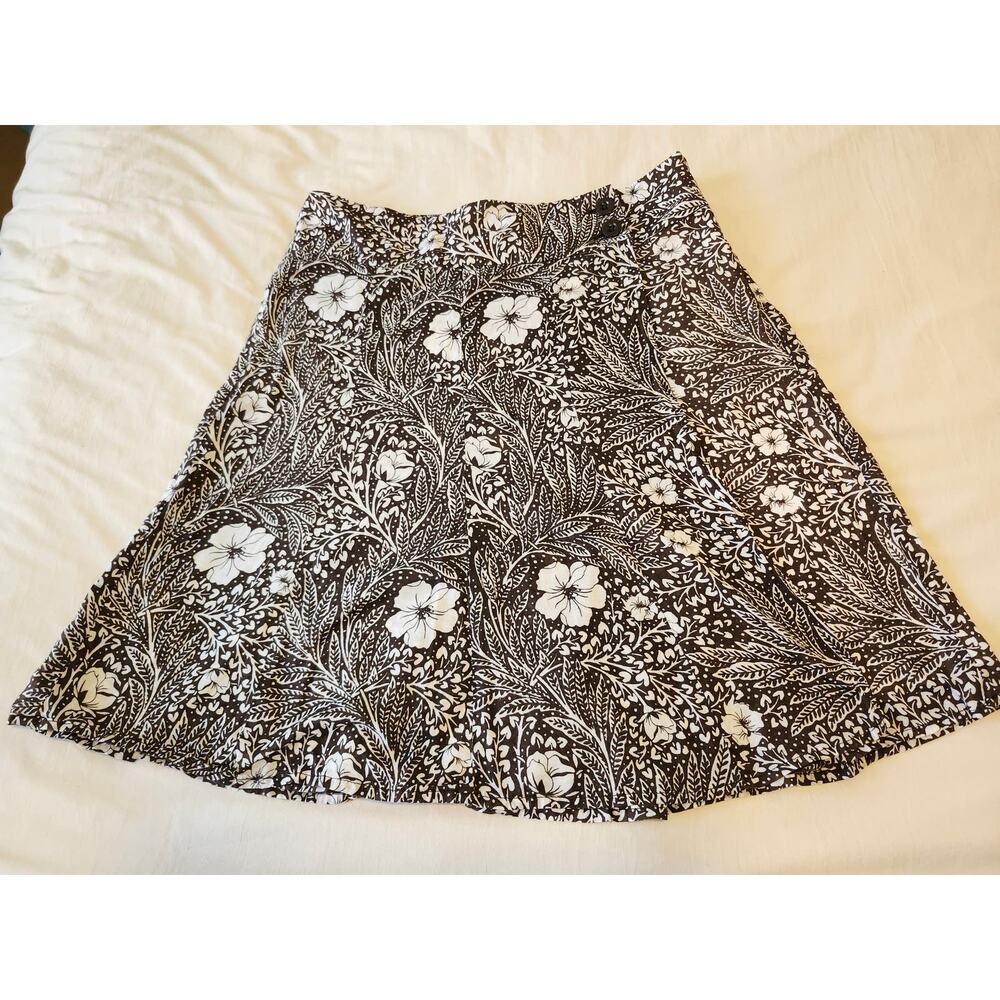 Vintage Ann Taylor Faux Wrap Skirt Woman's size 6 Brown 100% cotton